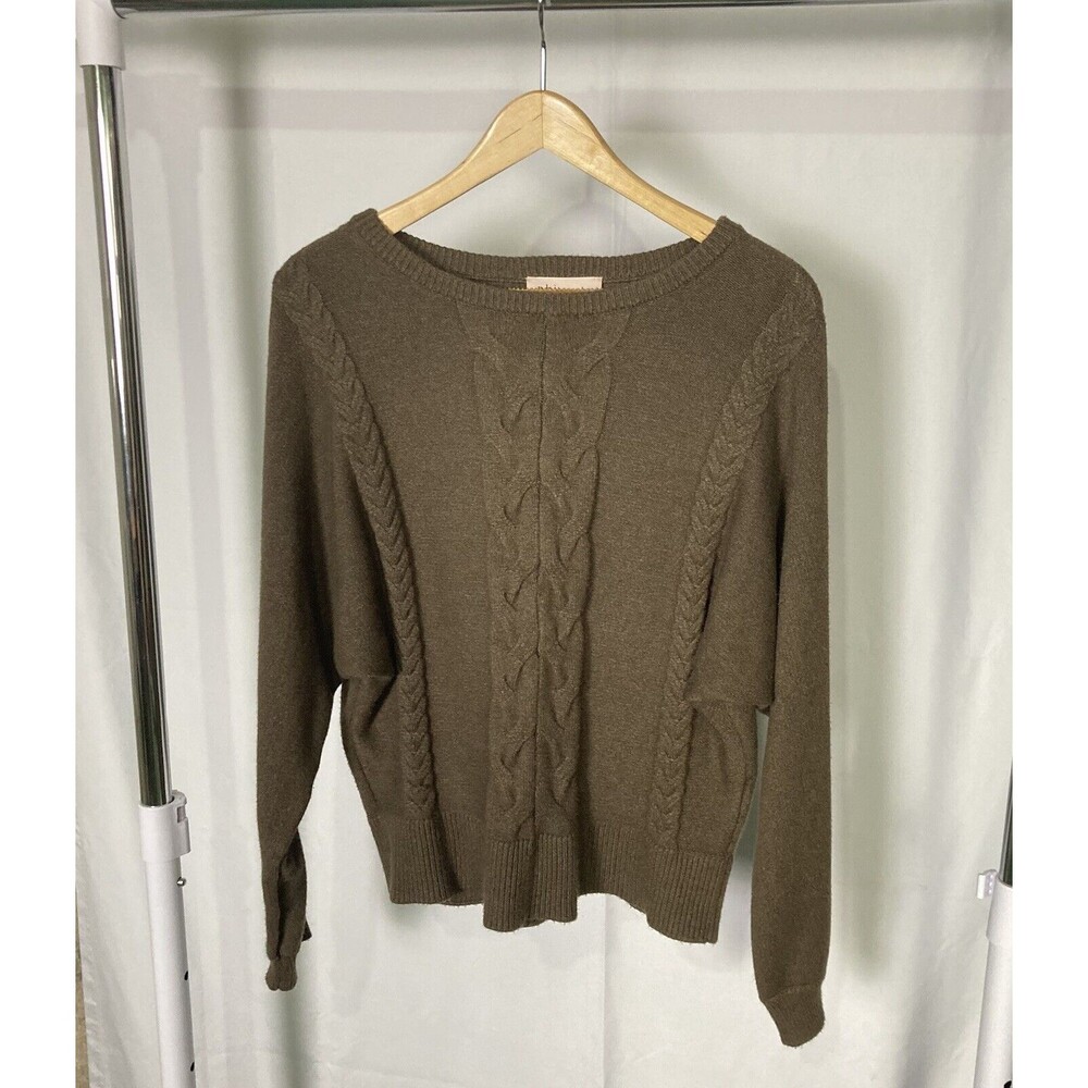 Philosophy Republic Clothing Sweater Large Brown Cable Knit EUC